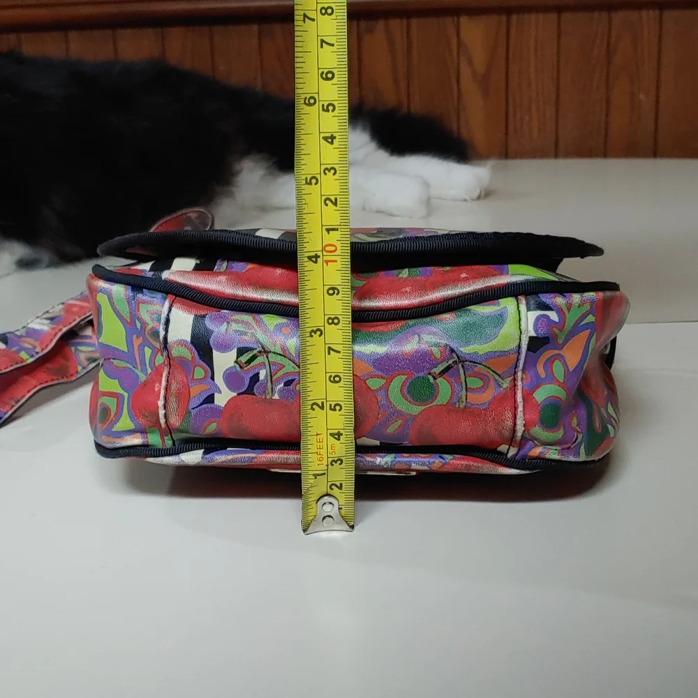 Betsey Johnson Cherries and Stripes  Crossbody Saddle Bag - Picture 11 of 17
